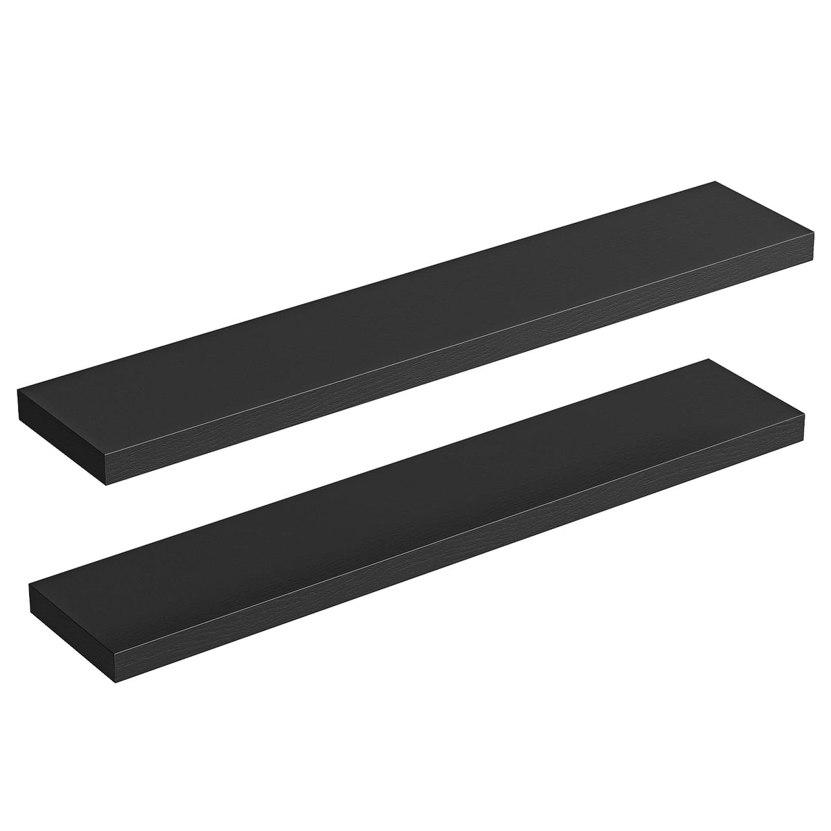 HOOBRO Floating Shelves for Wall, Wall Mounted Shelf Set of 2, 15.7" Hanging Shelf with Invisible Brackets, for Wall Decor Storage in Bathroom Bedroom Kitchen Living Room Office, Rustic Brown BF40BJ01