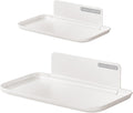 2-Pack Foldable Floating Shelves for Wall | No Drill White Wall Shelves | Small Floating Shelf for Bathroom, Bedroom, RV, KitchenAdhesive Shelves for Phones, Watches | Renter Friendly