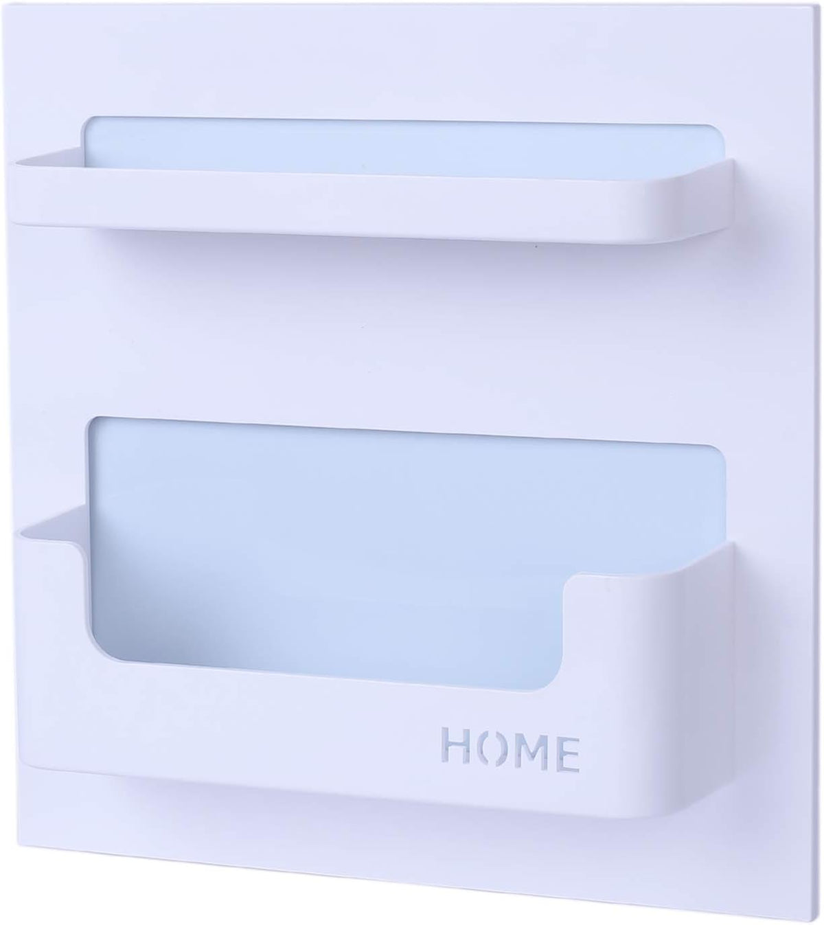 Bedside Shelf Bedroom Dorm Room Rack Organizer Storage -Use as Kid Student Wall Shelf to Organize Headphone,Remotes,Glass,Cellphones(Horizontal Type/White)