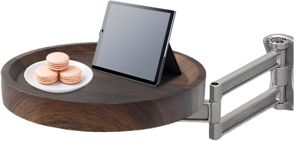 Comeon Wall Mounted Folding Nightstand, Night Stand Fold Down for Small Spaces Bedside Table Bed Side Tables Bedroom to Place Alarm Clock Electronic Devices Books (Walnut)