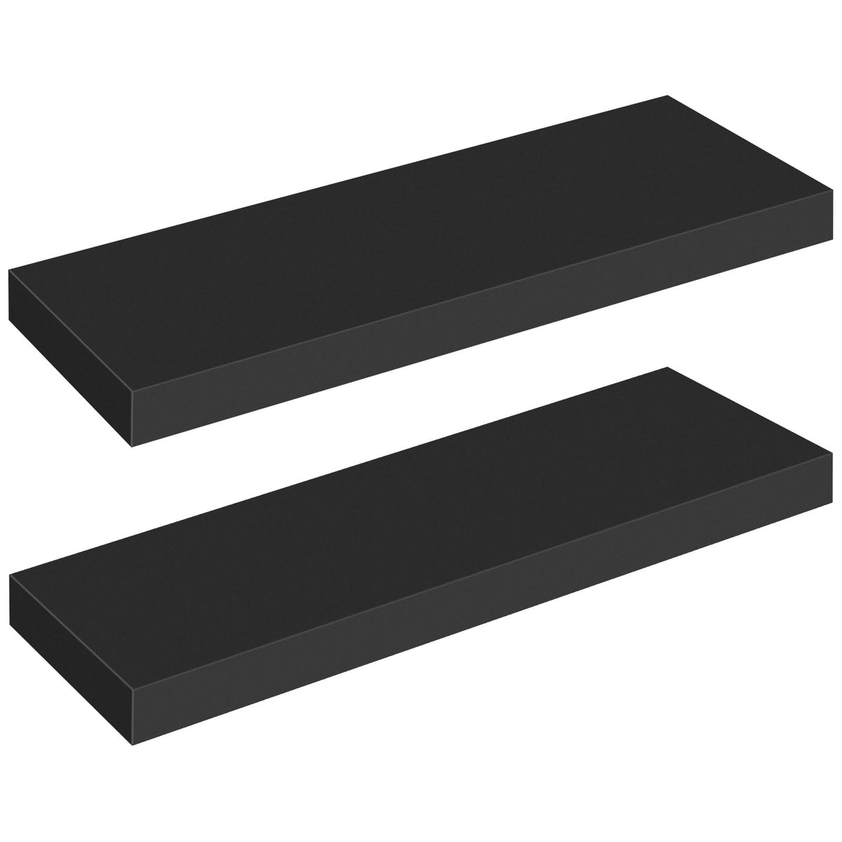 HOOBRO Floating Shelves for Wall, Wall Mounted Shelf Set of 2, 15.7" Hanging Shelf with Invisible Brackets, for Wall Decor Storage in Bathroom Bedroom Kitchen Living Room Office, Rustic Brown BF40BJ01