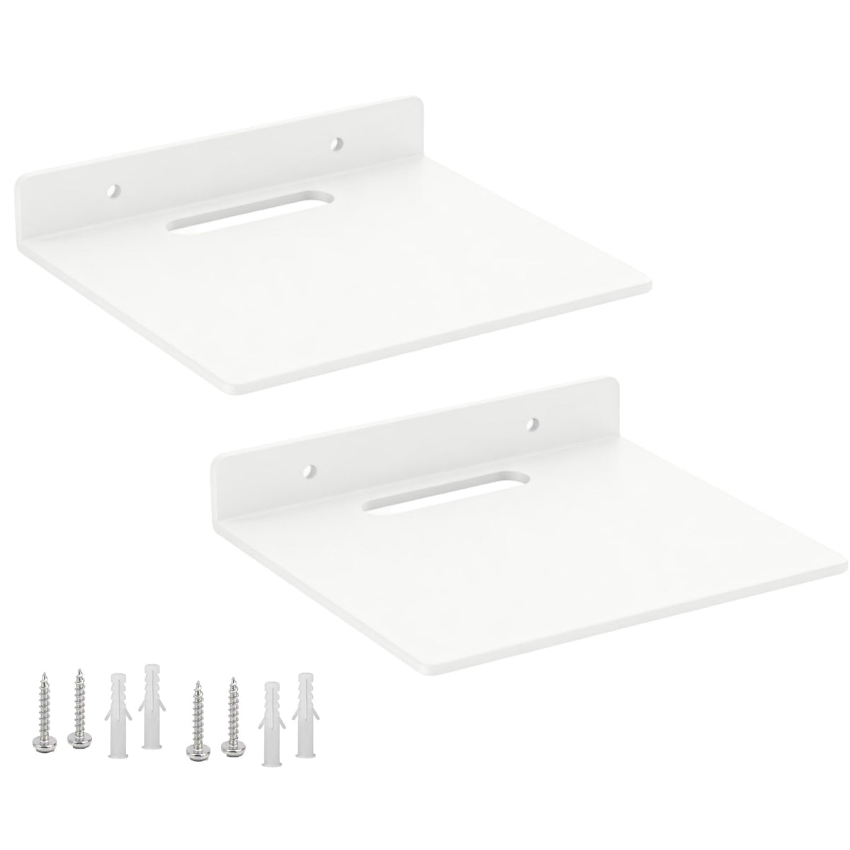 Small Floating Shelf –3mm Thick, 6.5 inch, Metal Wall Shelf, Metal Floating Shelves for Echo, Cameras, Small Speaker