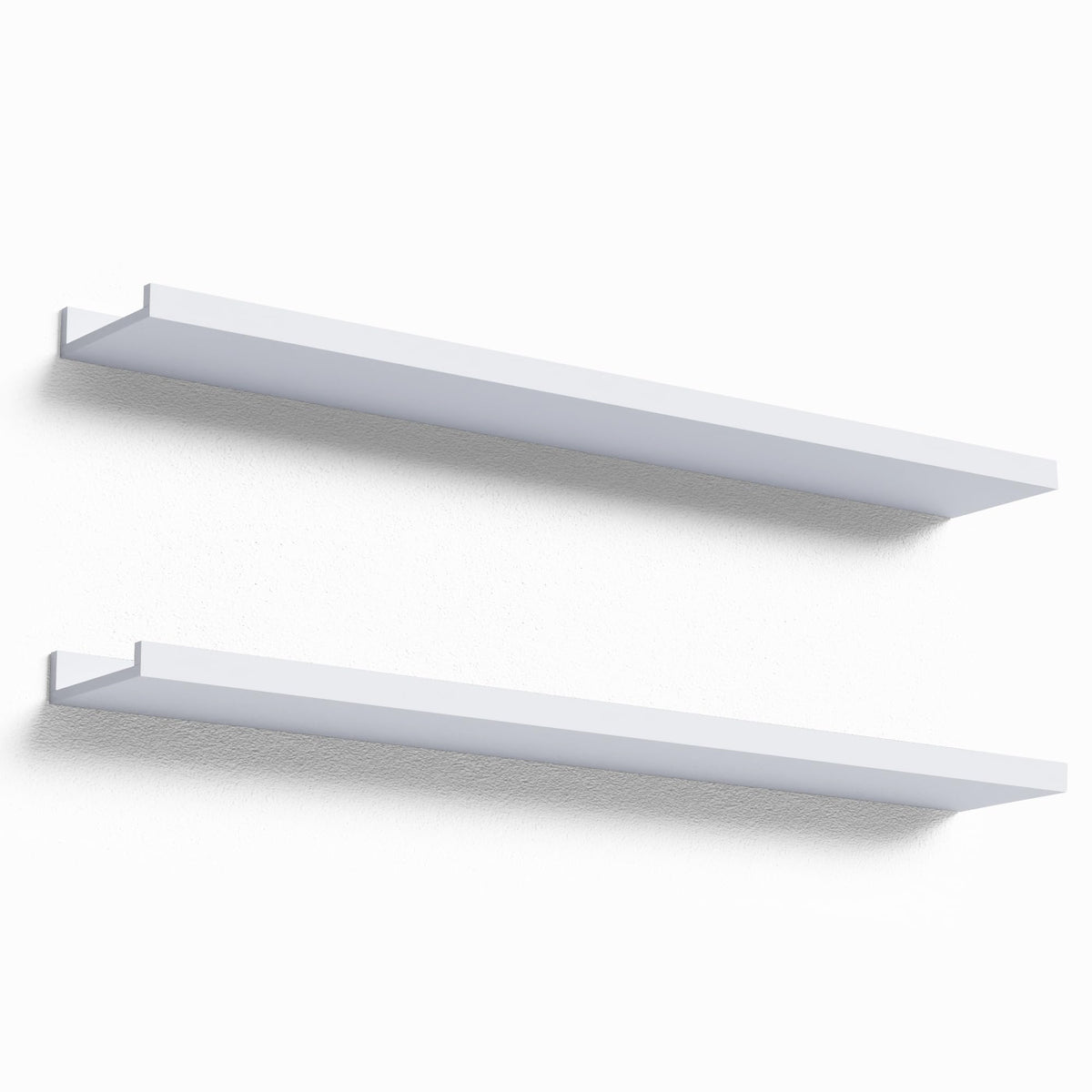 Boswillon Floating Shelves Set of 2, Small Wall Shelf with Lip, 16in, Black