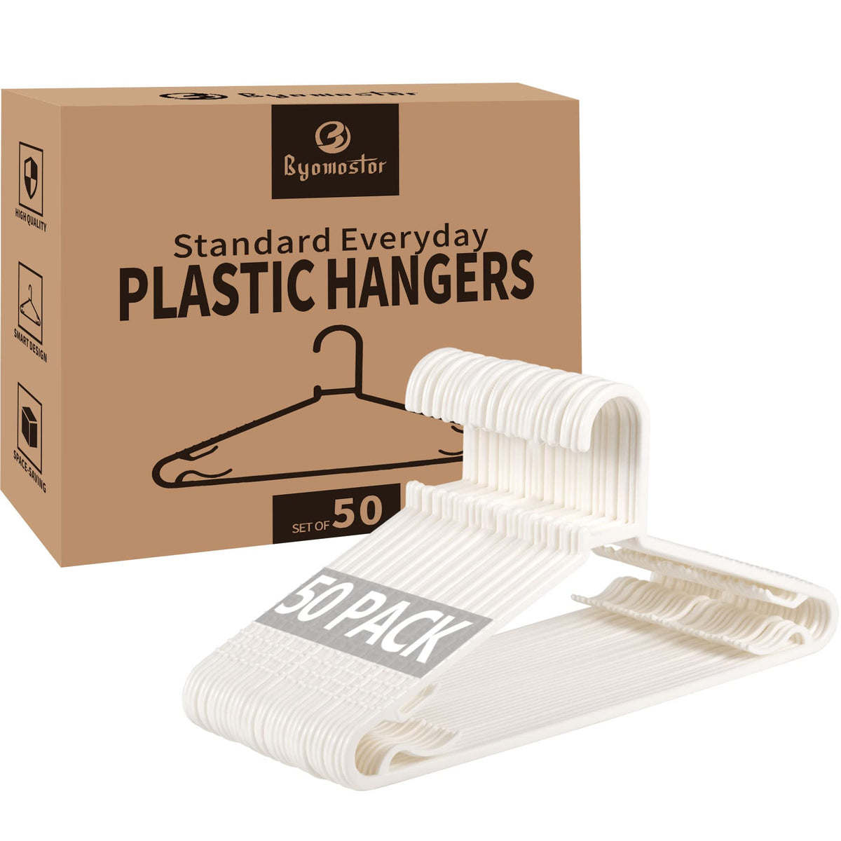 Byomostor Plastic Hangers 50 Pack