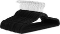 Amazon Basics Slim Velvet Non-Slip Space Saving Suit Clothes Hangers with Shoulder Notches for Closet Organization, Ivory/Silver, 50-Pack