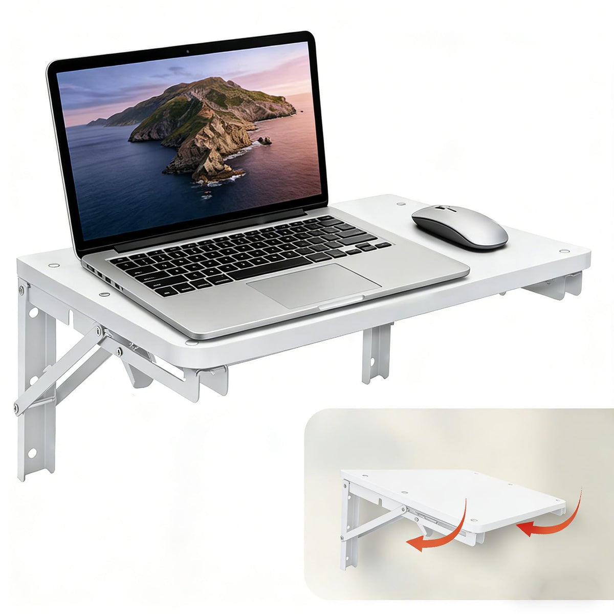 Folding Shelf Wall Mounted, 16.5inches Floating Desk for Small Space