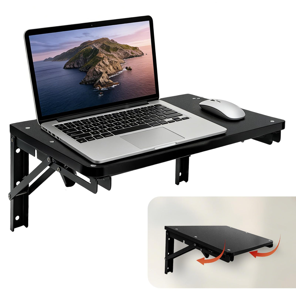 Folding Shelf Wall Mounted, 16.5inches Floating Desk for Small Space