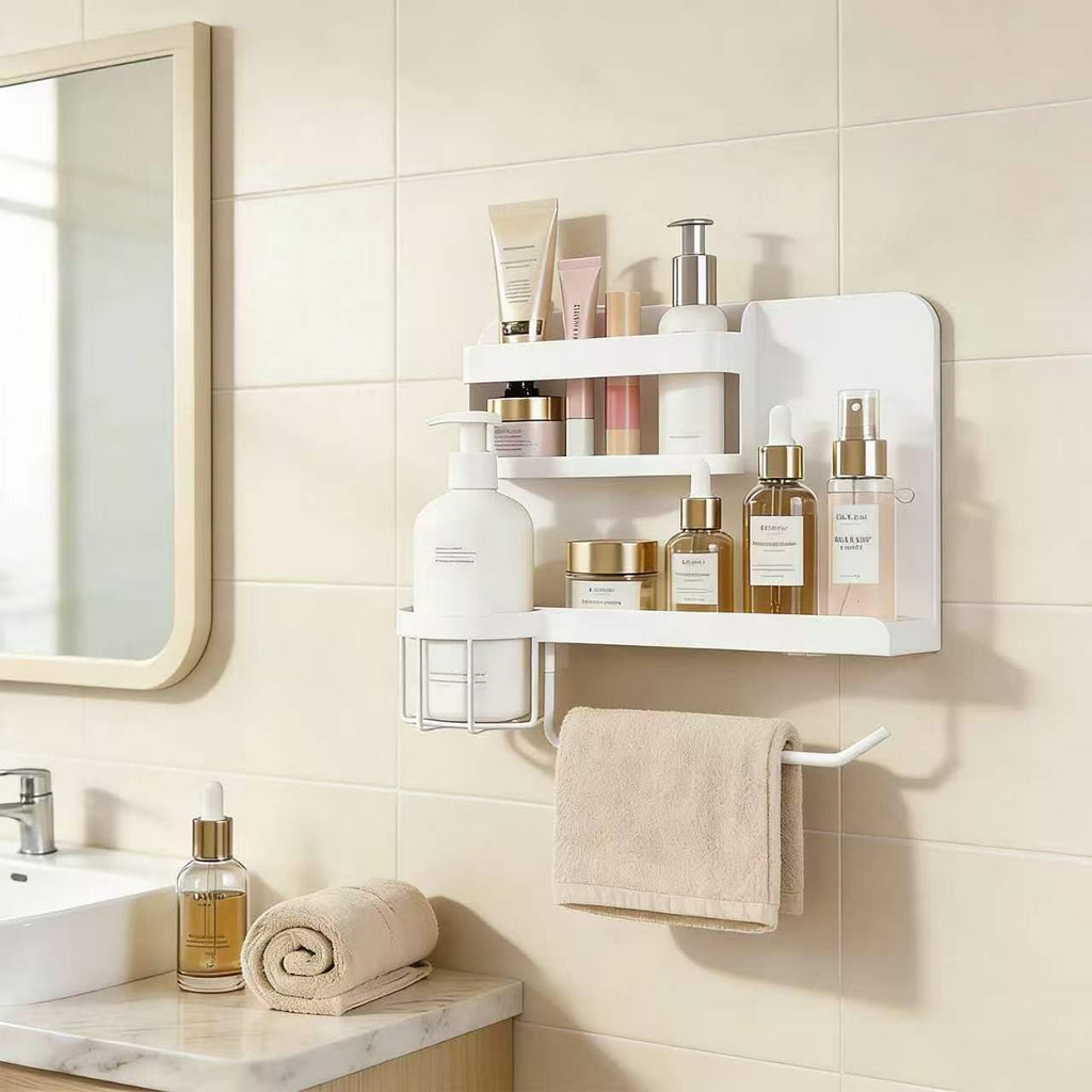Bedside Wall Organizer, Floating Bedside Shelf Wall Mount for Phone Glasses
