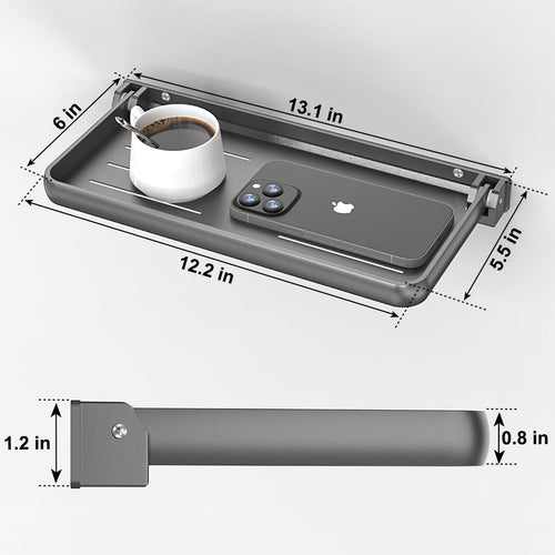Aluminum RV Folding Shelf 12 Inch Wall Mounted Fold Down Shelves