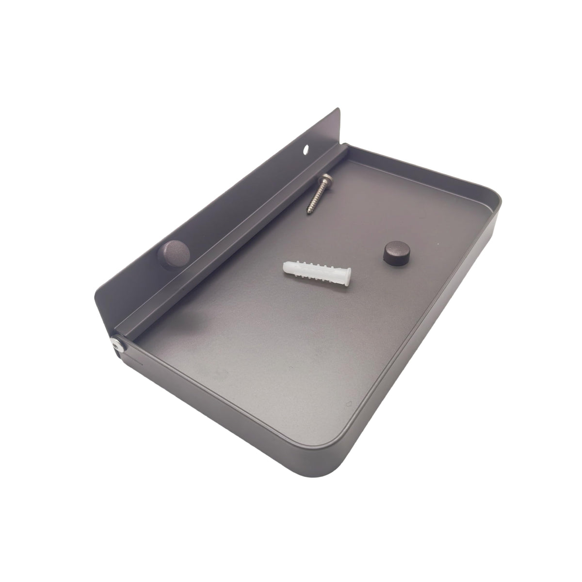 Bathroom wall-Mounted Tray, Small Aluminum Foldable Bracket, Storage Rack for Small Items, Suitable for Toilets, Bedside, and washbasins (Black)