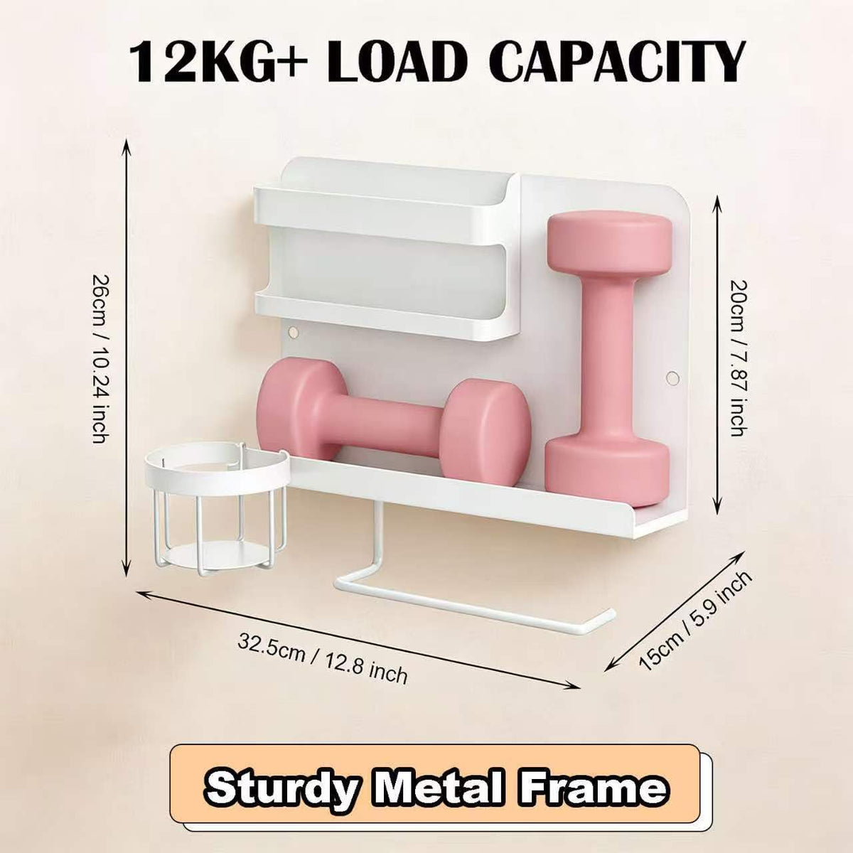 Bedside Wall Organizer, Floating Bedside Shelf Wall Mount for Phone Glasses