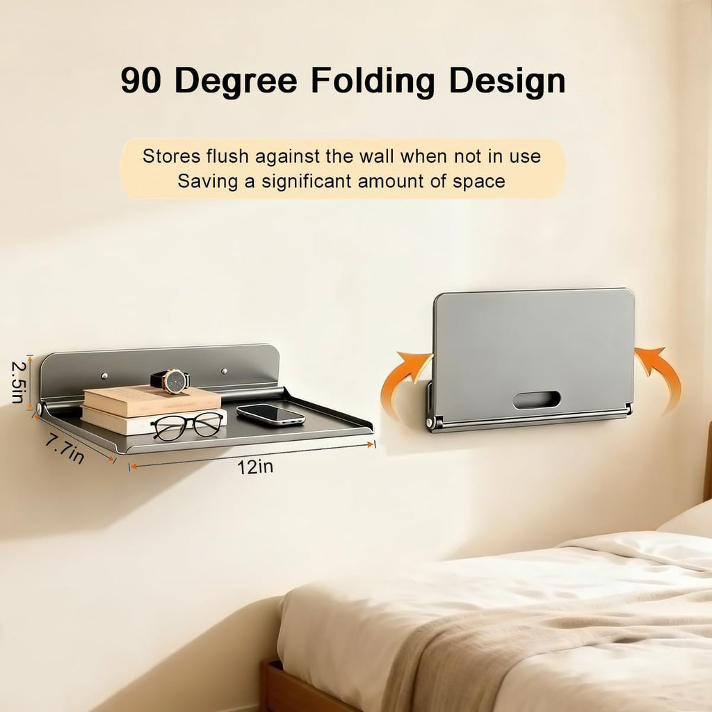 Foldable Wall Dorm Bed Shelf,90 Degrees Folding,Space Saving