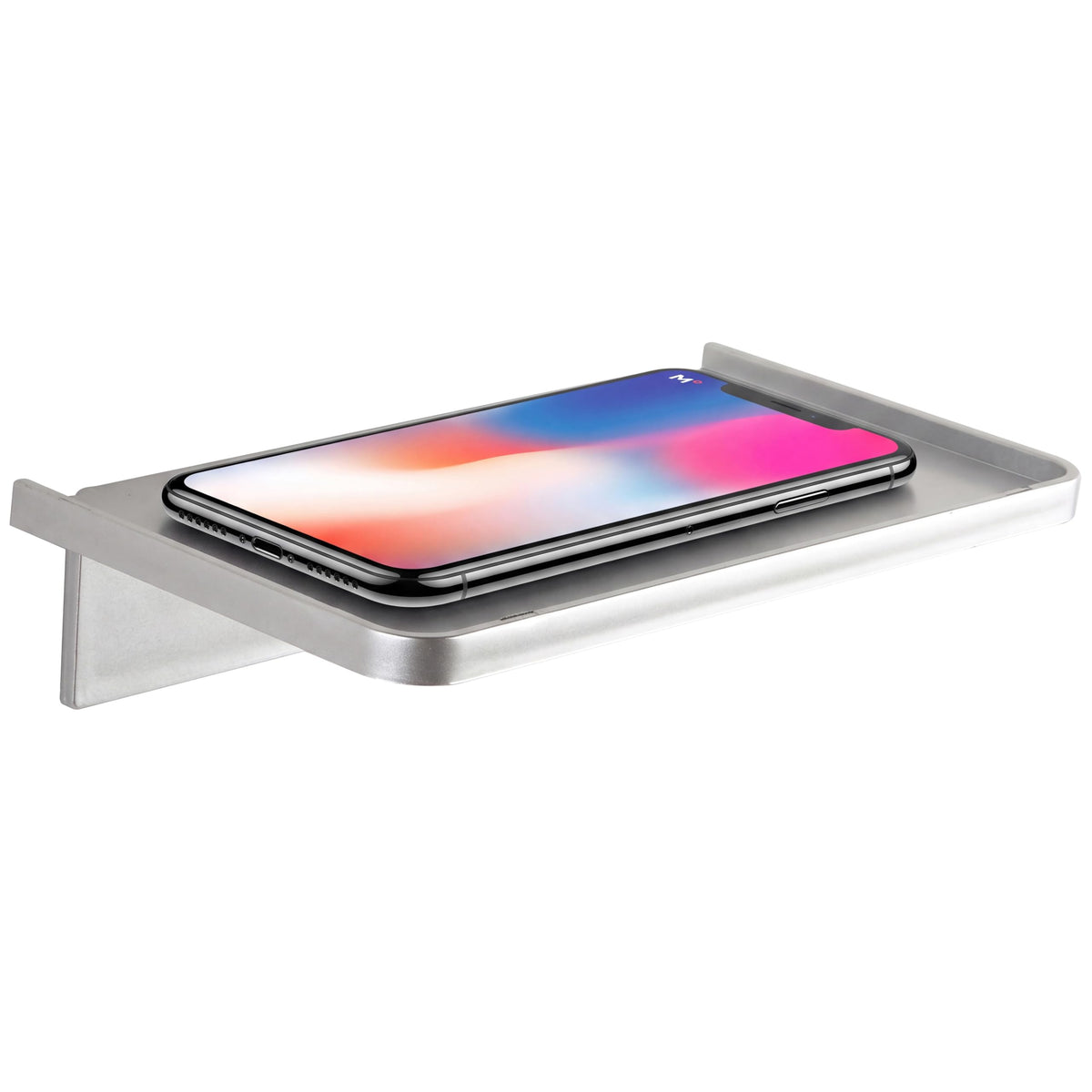 Acrylic Floating Shelf, No Drill Adhesive Wall Shelf, Small Wall Mounted Phone Shelf Holder, Stick-on Wipes Rack Smart Speaker Shelf, Expand Wall Space for Living Room, Office, Bathroom, Gold