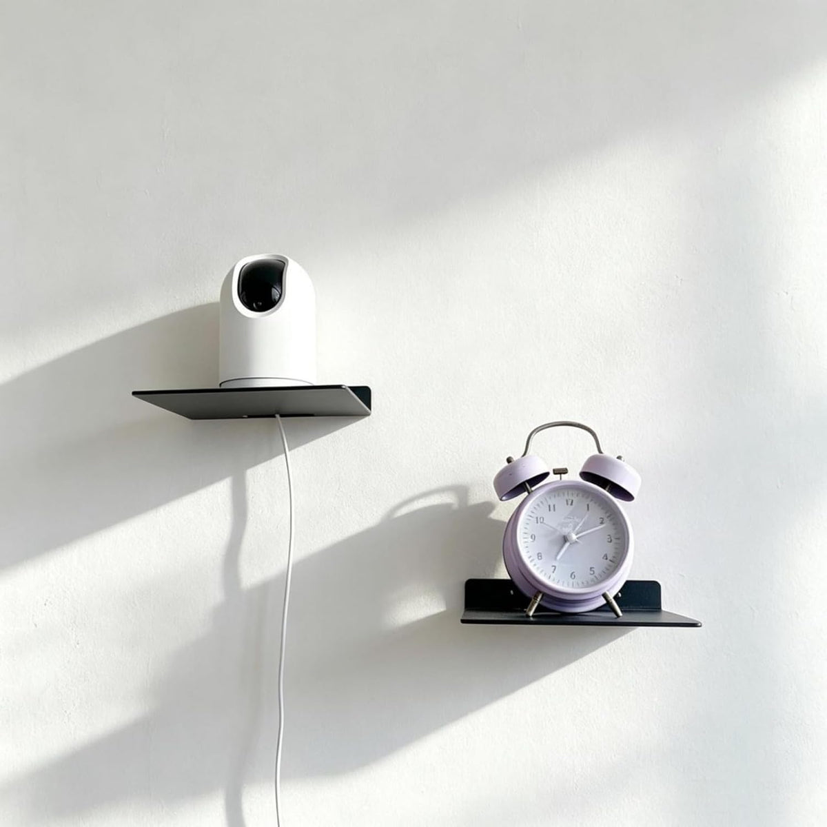 Small Floating Shelf –3mm Thick, 6.5 inch, Metal Wall Shelf, Metal Floating Shelves for Echo, Cameras, Small Speaker