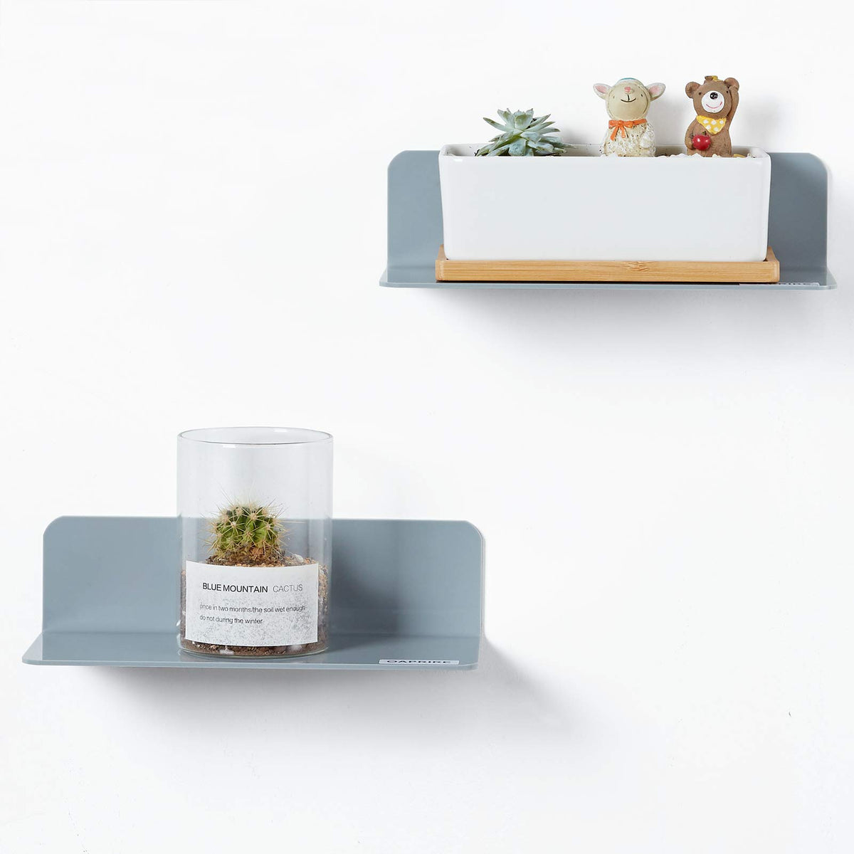 OAPRIRE Acrylic Floating Wall Shelves White, No Drill, 9 Inch 2 Pack