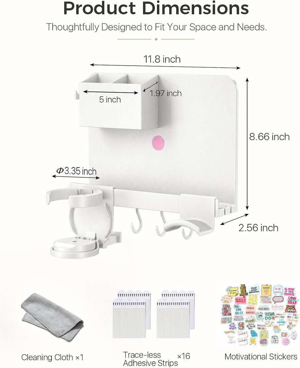 Floating Shelves for Bedside Shelf, No Drill Stick On Bedside Wall Shelf
