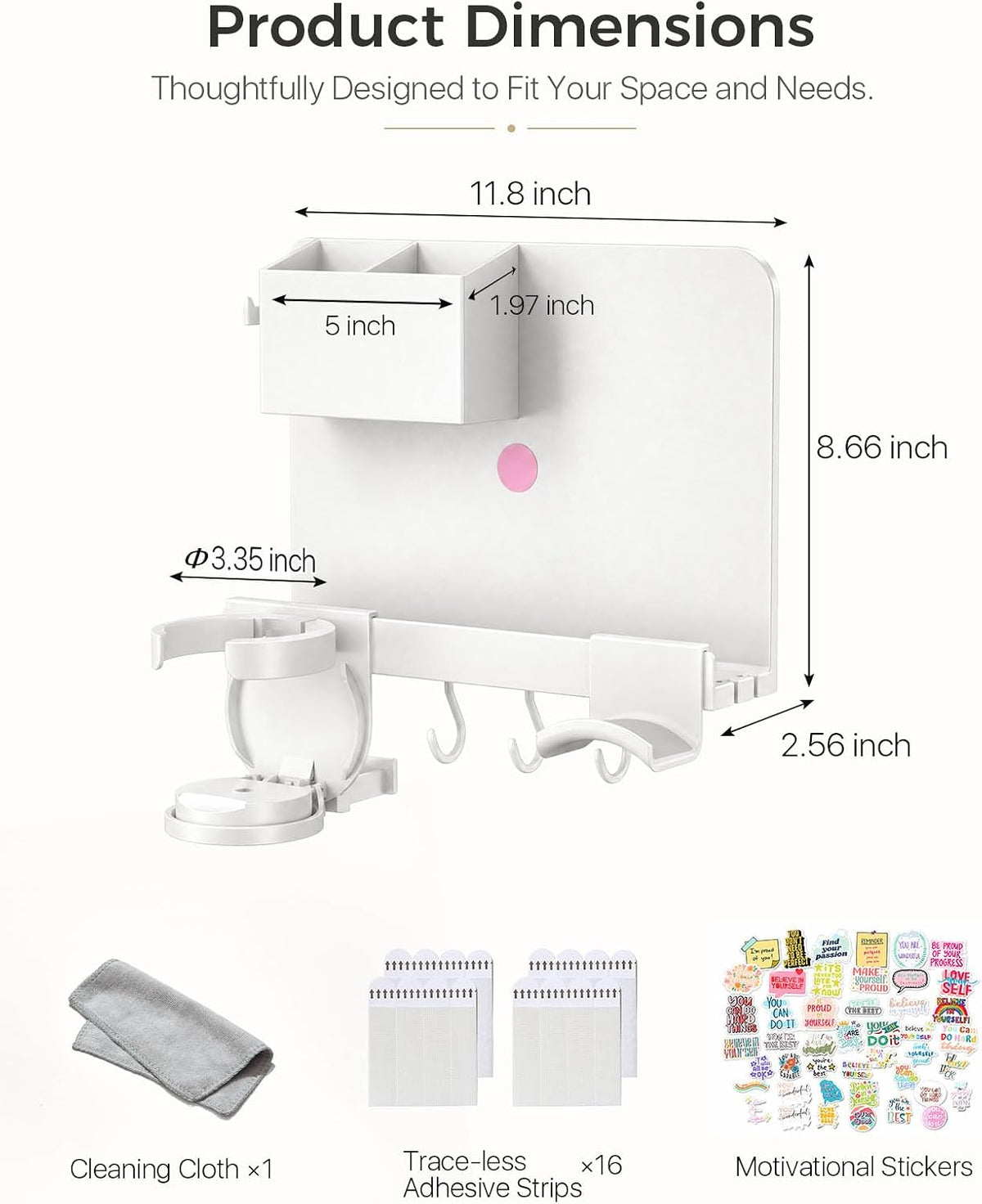 Floating Shelves for Bedside Shelf, No Drill Stick On Bedside Wall Shelf
