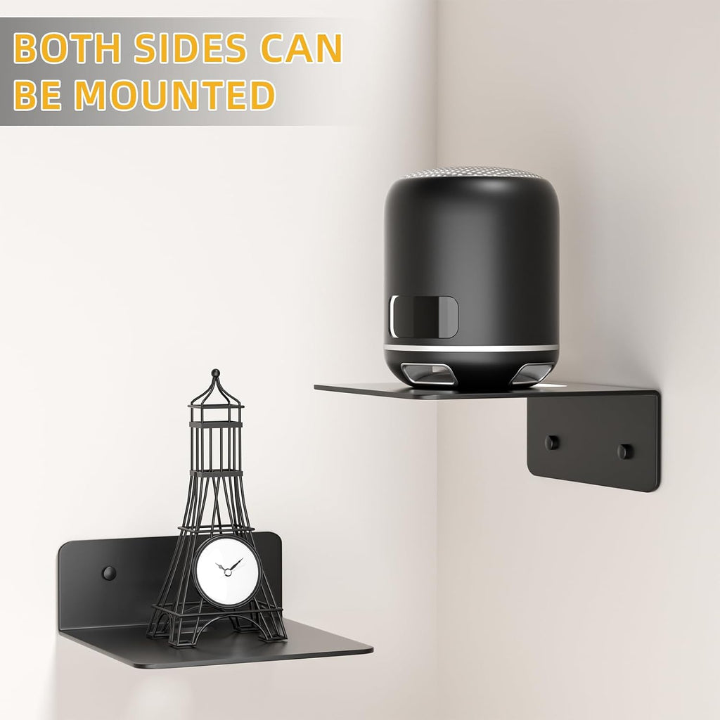 Wisfame Small Floating Shelves for Wall, 4.9" Metal Wall Shelves Set of 2