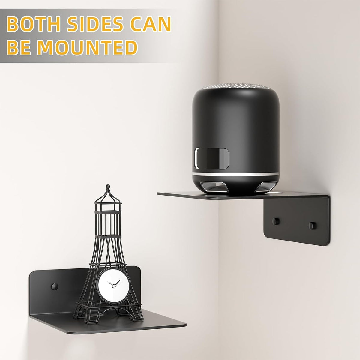 Wisfame Small Floating Shelves for Wall, 4.9" Metal Wall Shelves Set of 2