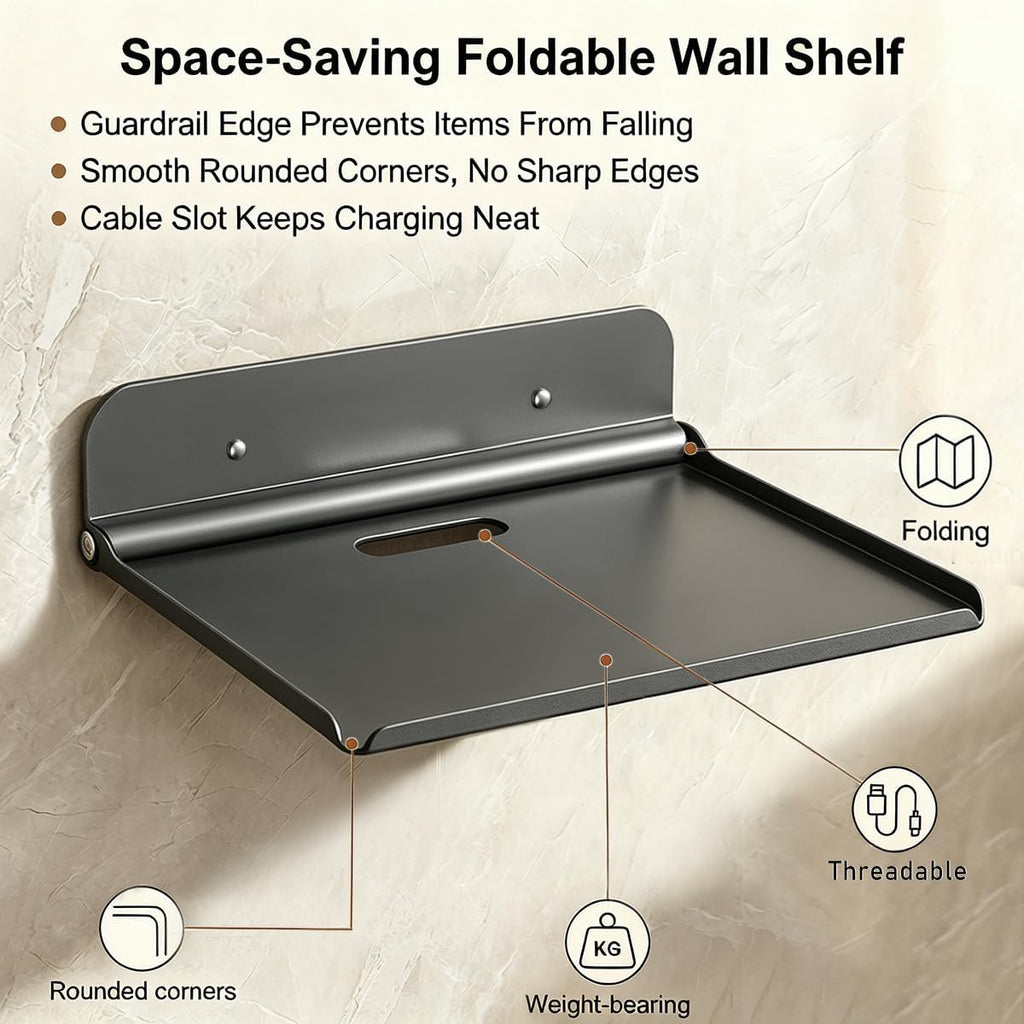 Foldable Wall Dorm Bed Shelf,90 Degrees Folding,Space Saving