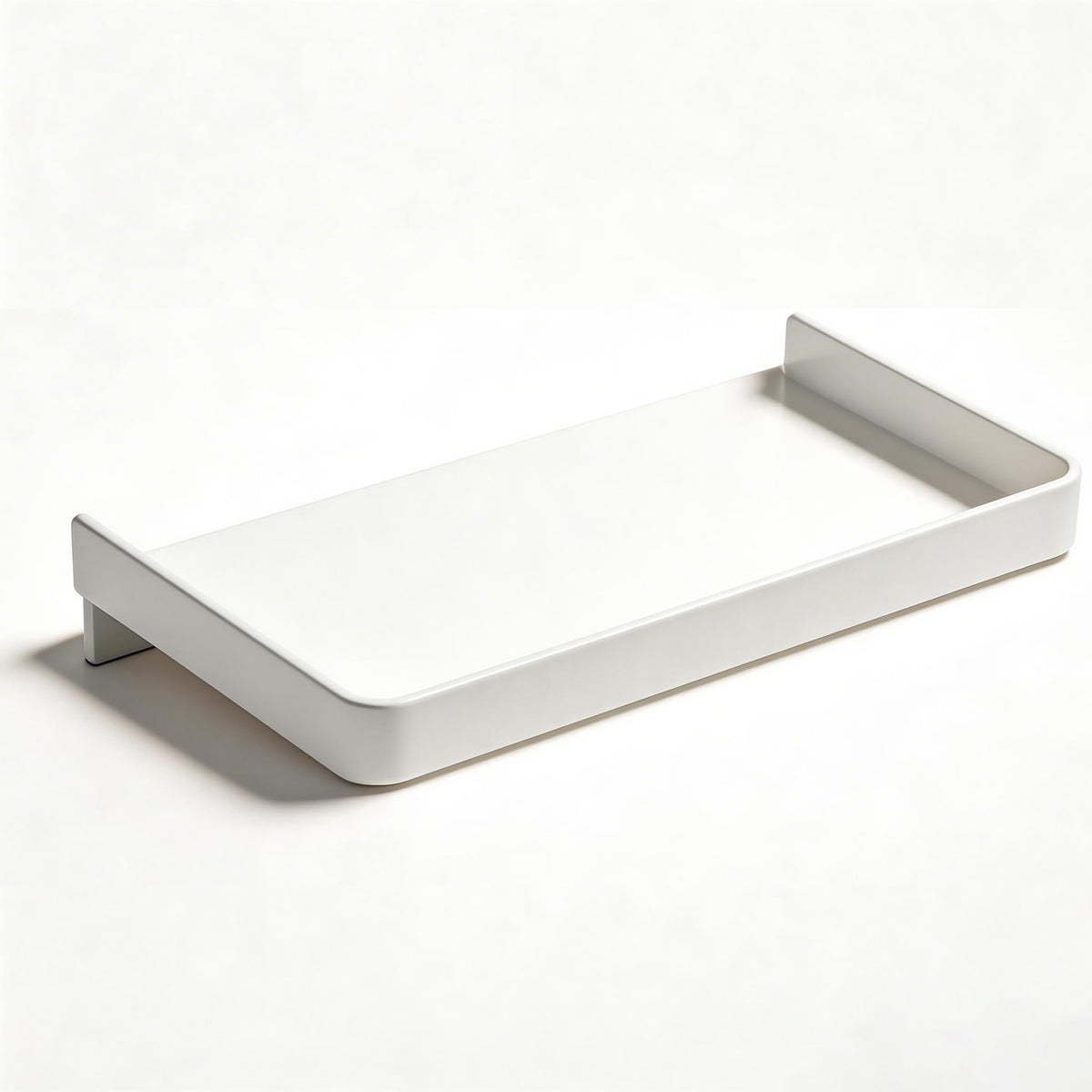 7.1x3.75in Small Floating Shelves for Wall for Cell Phone, Stainless Steel Bathroom Floating Shelf Wall Mount/Stick Mount for Kitchen Bedroom Office Storage Phone (Black, 1 Pack)