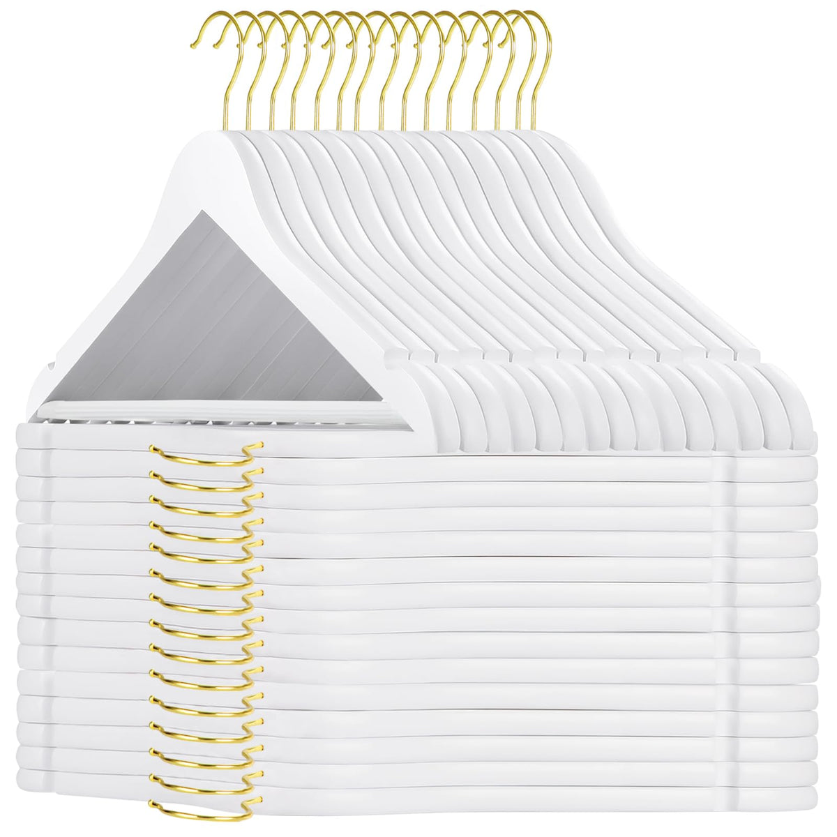 TOPIA HANGER Wooden Hangers 30 Pack, Wood Clothes Hanger Natural