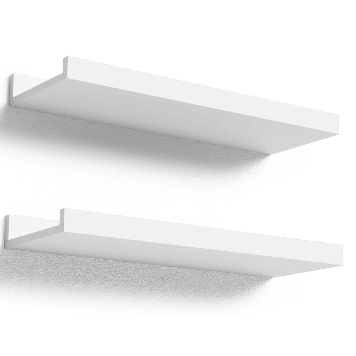 Boswillon Floating Shelves Set of 2, Small Wall Shelf with Lip, 16in, Black