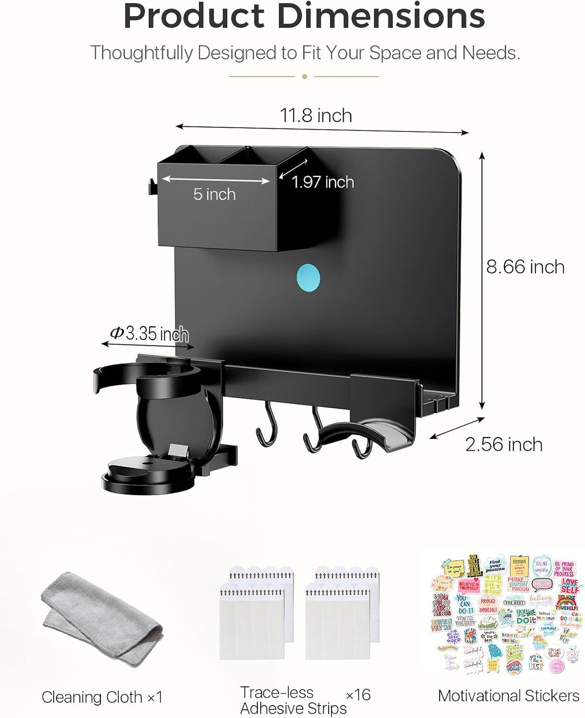 Floating Shelves for Bedside Shelf, Stick On No Drill Bedside Wall Shelf