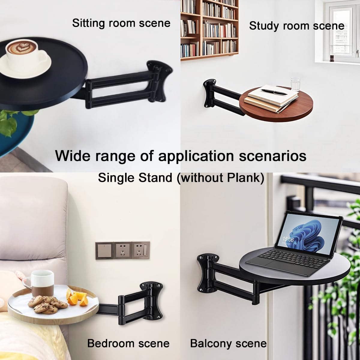 Wall Side Table Living Room Shelf Brackets,Foldable,Rotatable