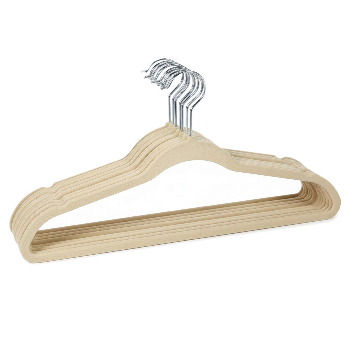 Simplify 10 Super Slim Velvet Huggable Hangers in Ivory