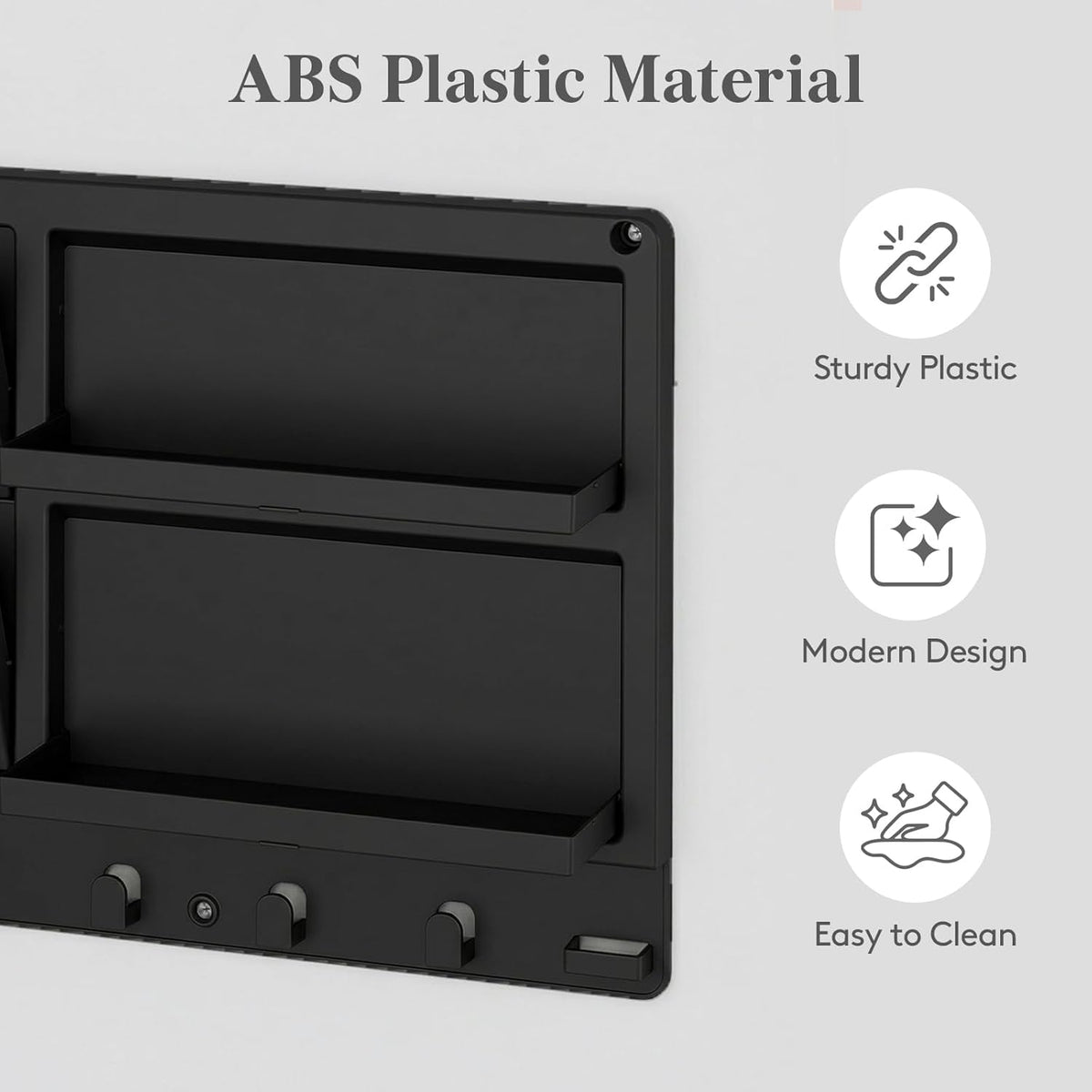 Lifewit Plastic Bedside Wall Shelf, Adhesive Floating Shelves Dorm Decor