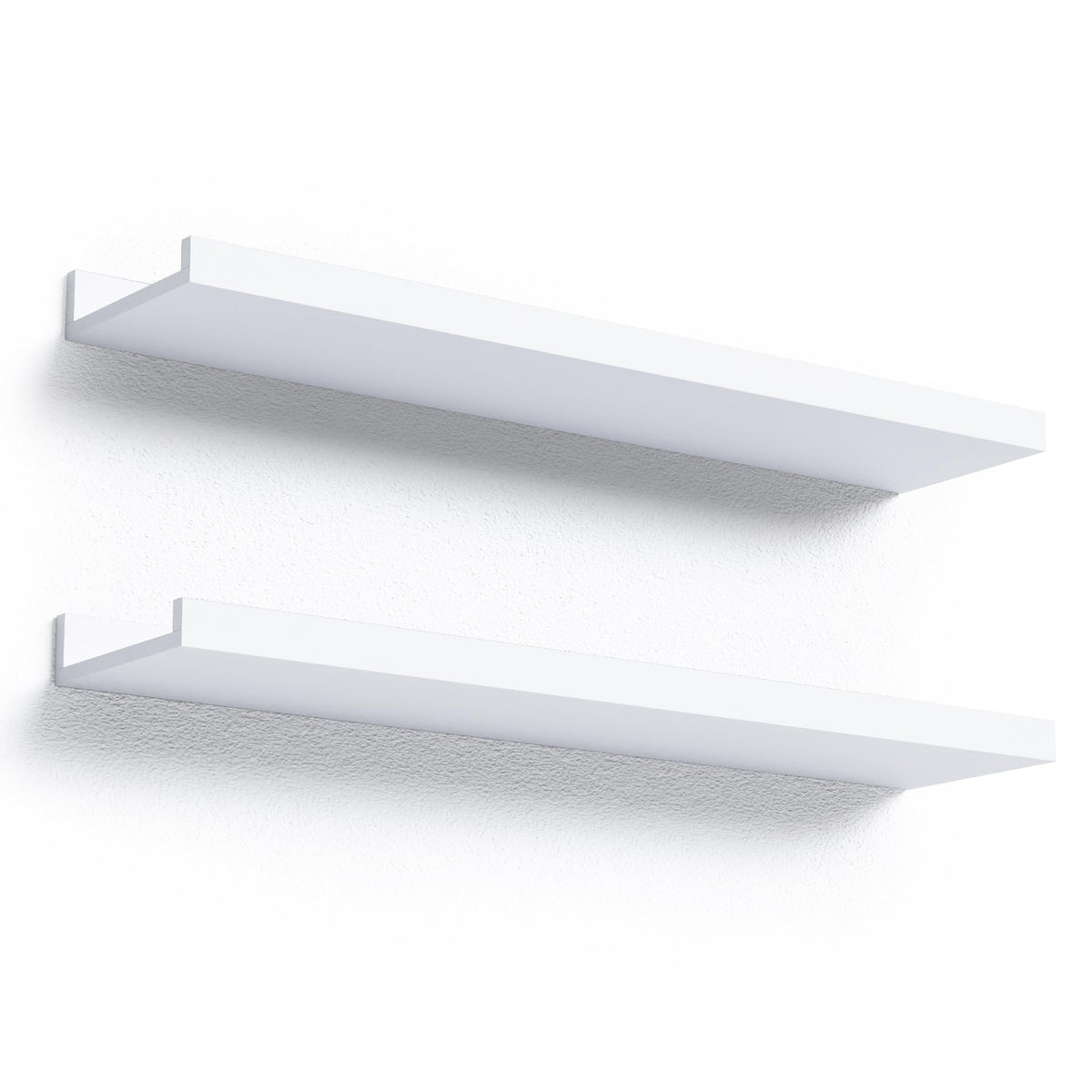 Boswillon Floating Shelves Set of 2, Small Wall Shelf with Lip, 16in, Black