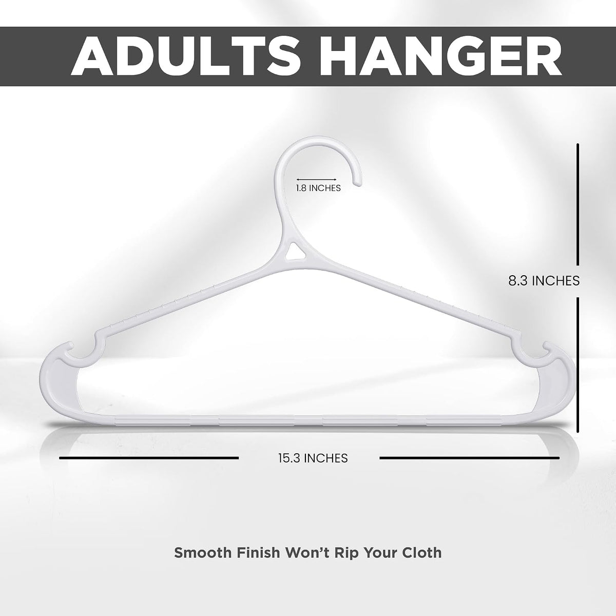 Utopia Home Plastic Hangers 20 Pack – Non-Slip with Pants Bar White