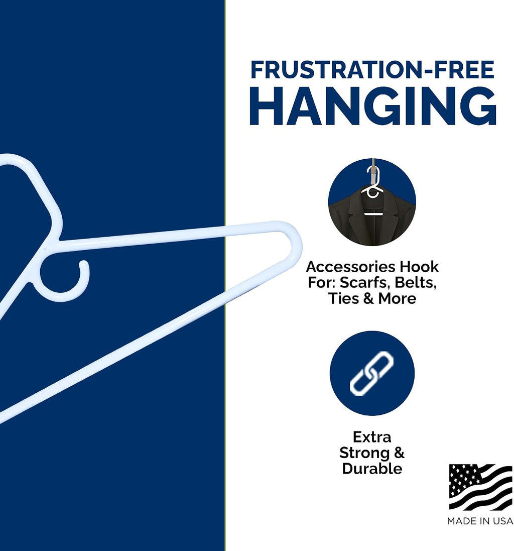 Closetselect Ultra Heavy Duty Hangers 28 Pack - Thick White Clothes Hangers