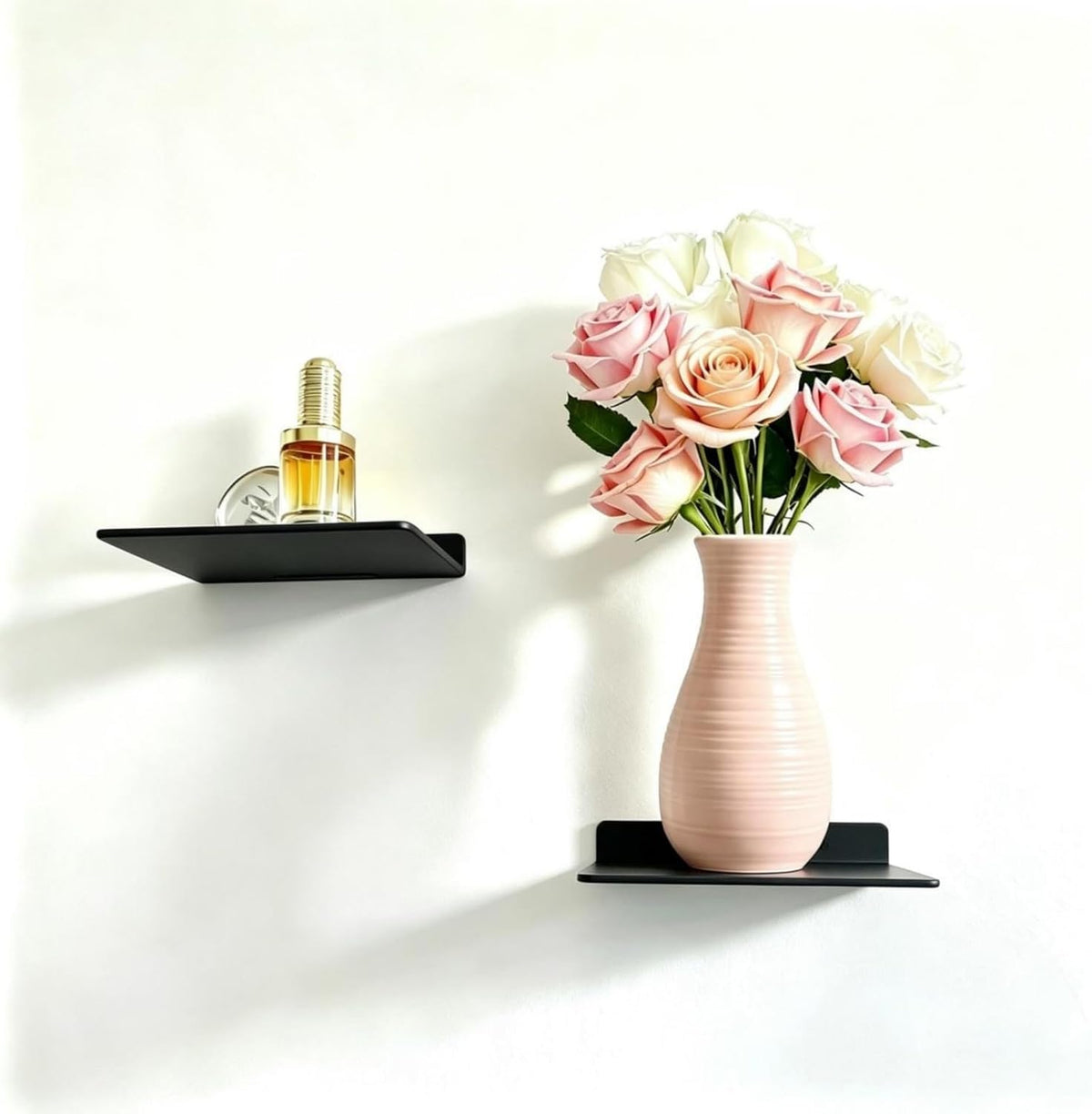 Small Floating Shelf –3mm Thick, 6.5 inch, Metal Wall Shelf, Metal Floating Shelves for Echo, Cameras, Small Speaker