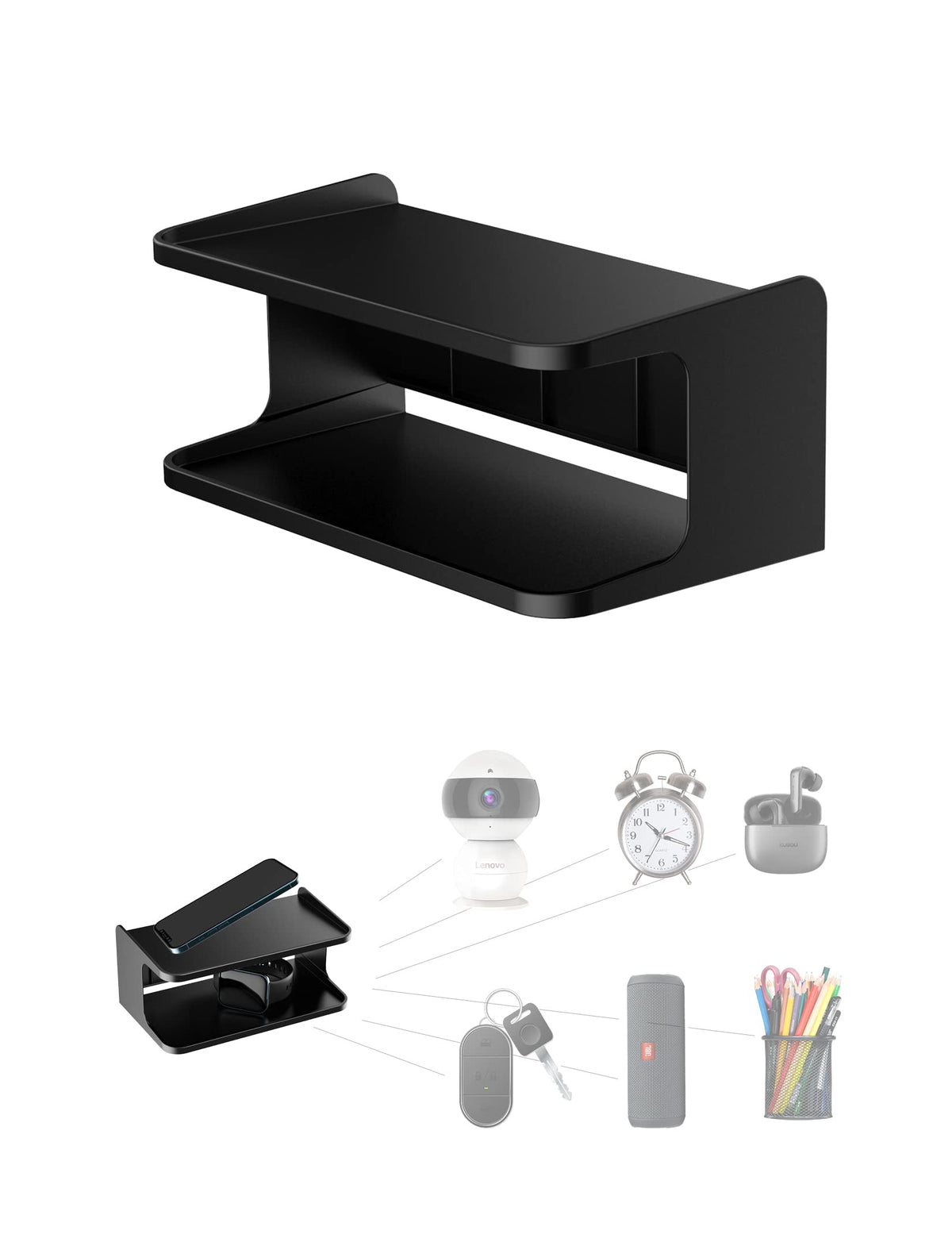 Bedside Shelf Accessories Organizer for Bedroom, (White)