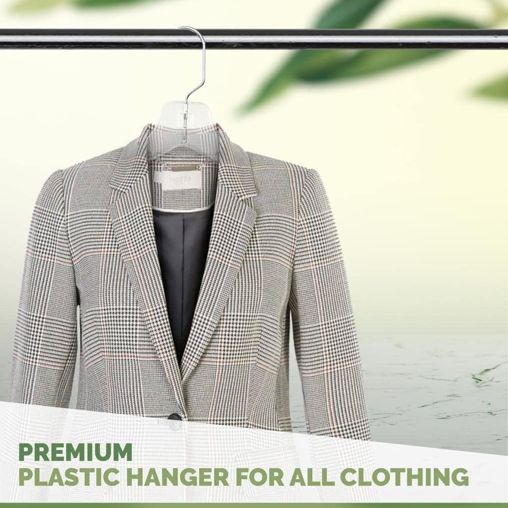DEILSY™ Clear Plastic Hangers 12 Pack Durable Plastic Shirt Hangers