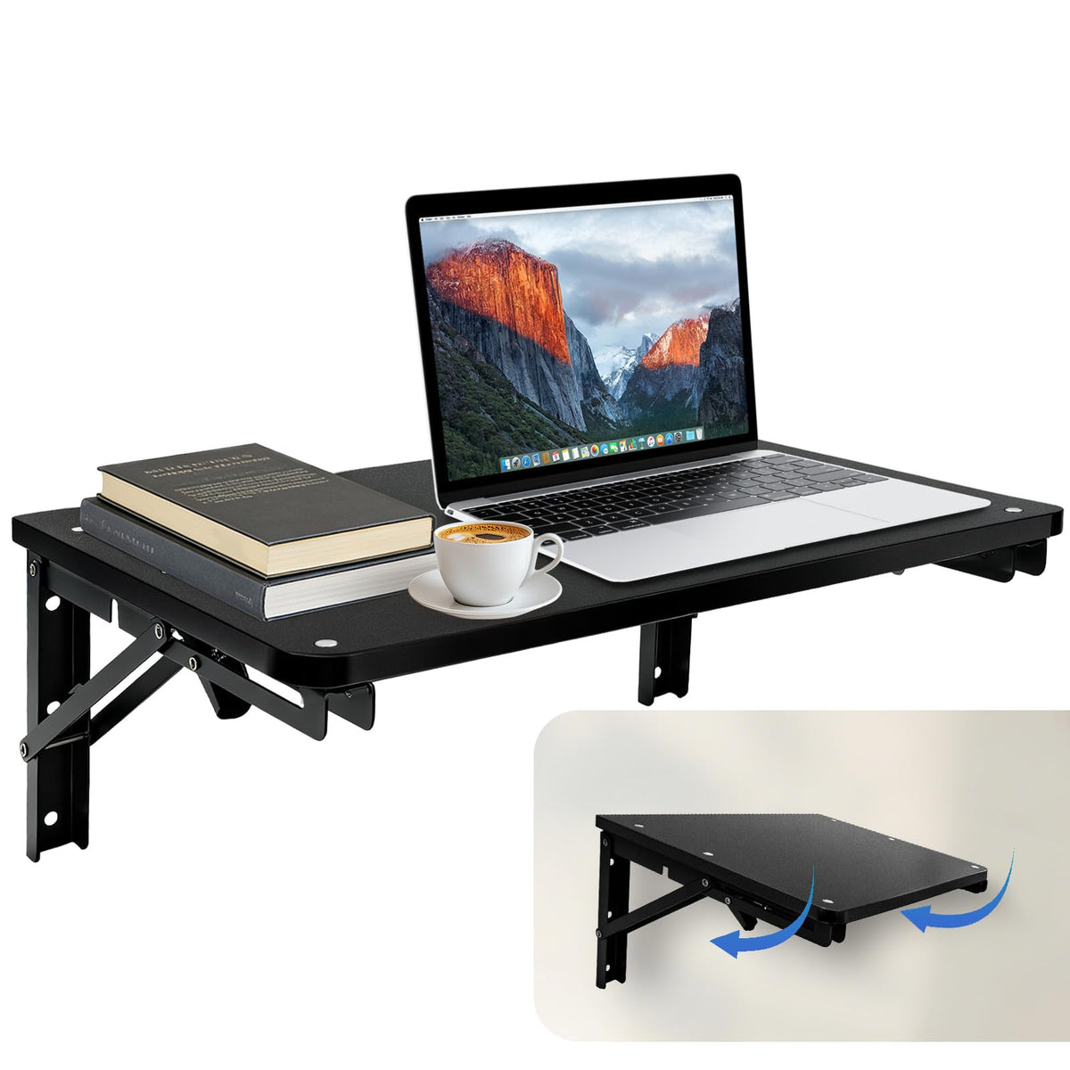 Folding Shelf Wall Mounted, 16.5inches Floating Desk for Small Space