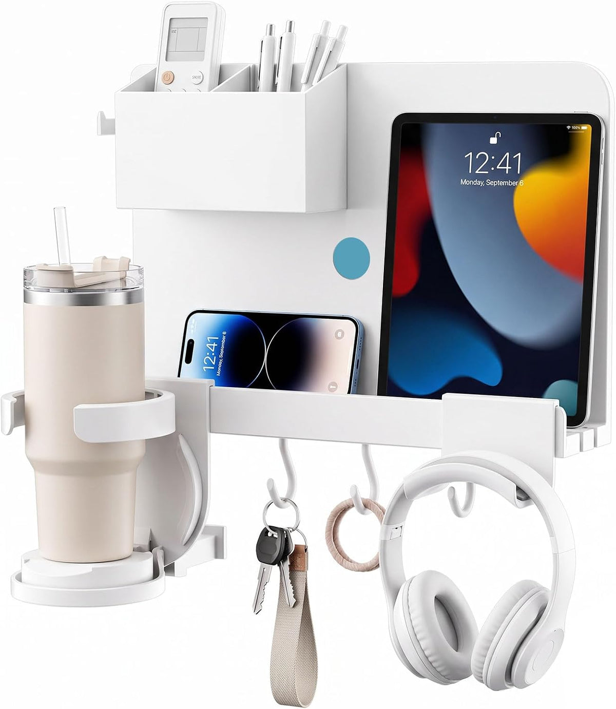 Bedside Shelf Wall Mount, Adhesive Floating Shelves for Dorm Room Organizer