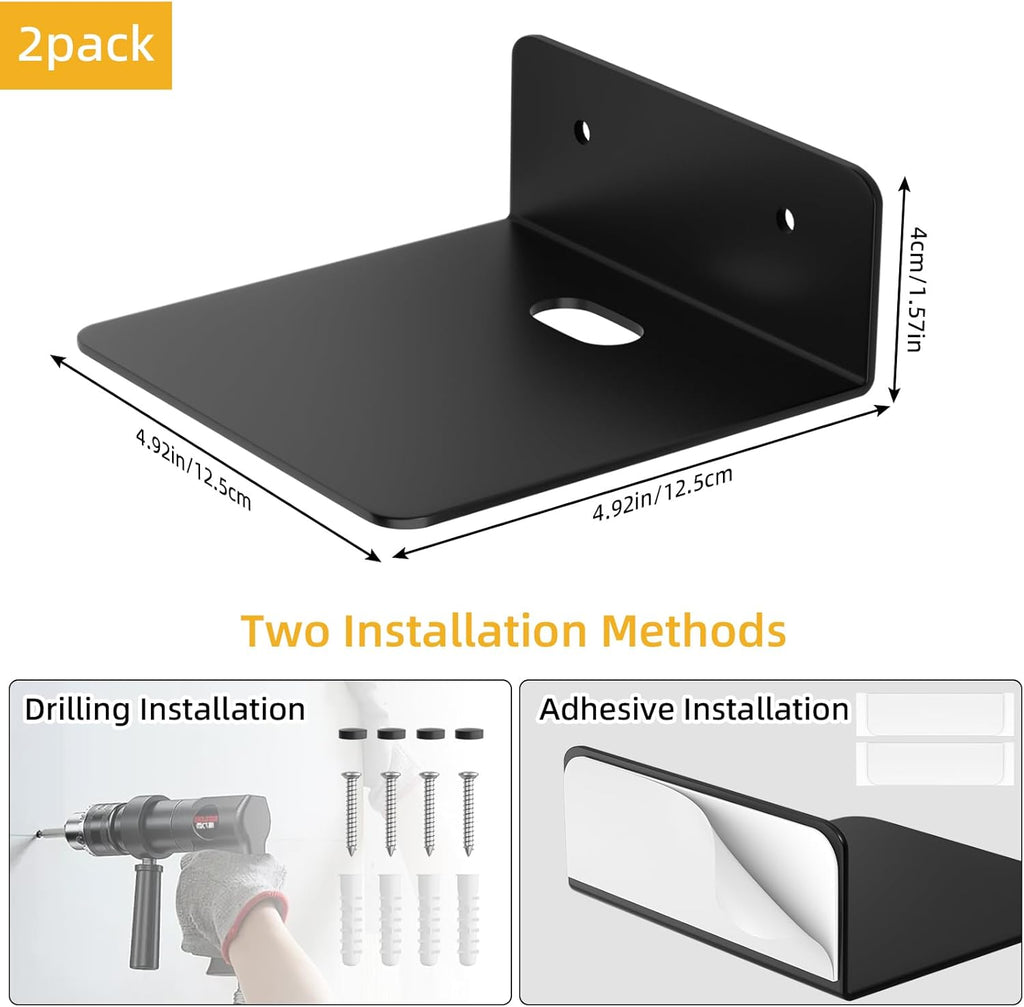 Wisfame Small Floating Shelves for Wall, 4.9" Metal Wall Shelves Set of 2