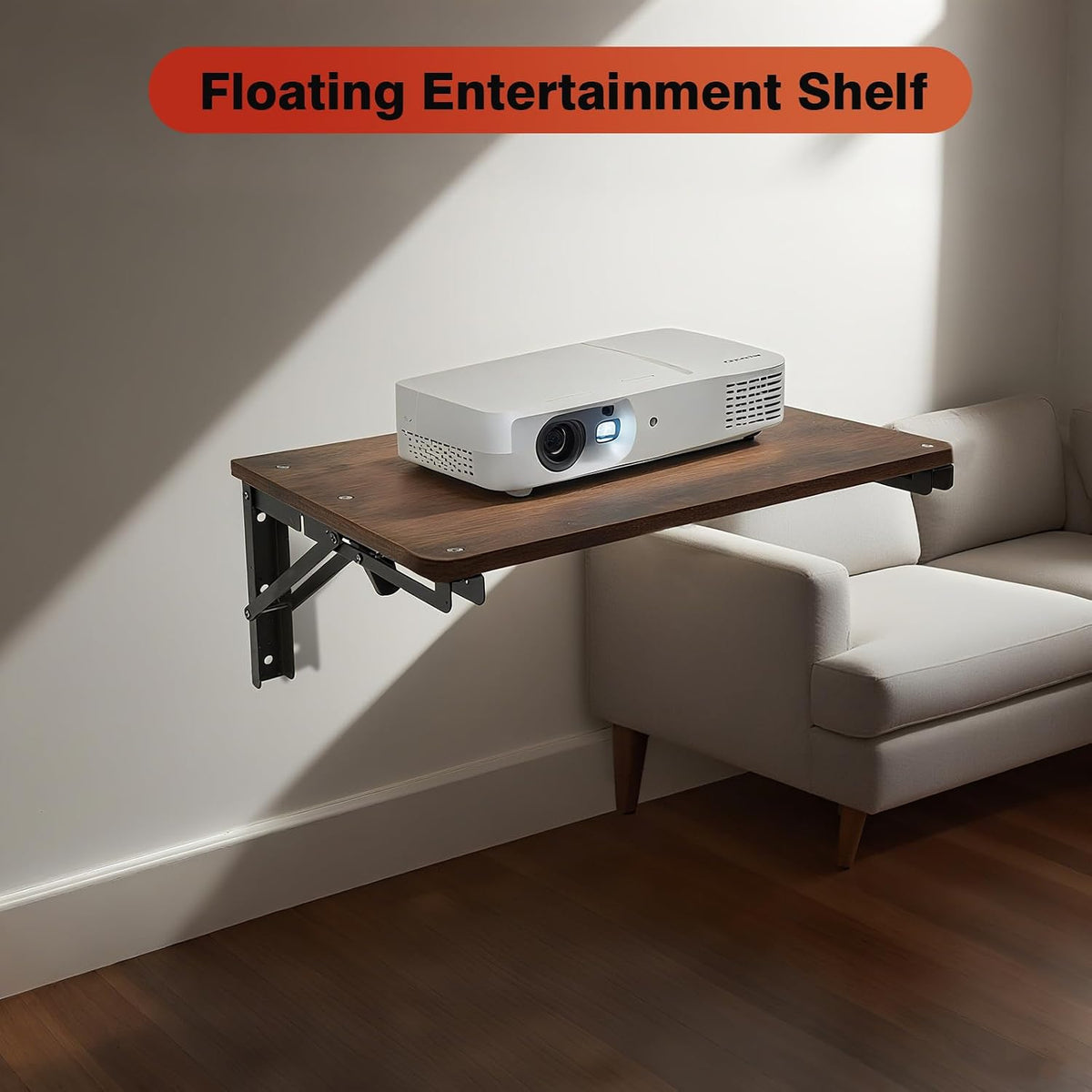 Folding Shelf Wall Mounted, 16.5inches Floating Desk for Small Space