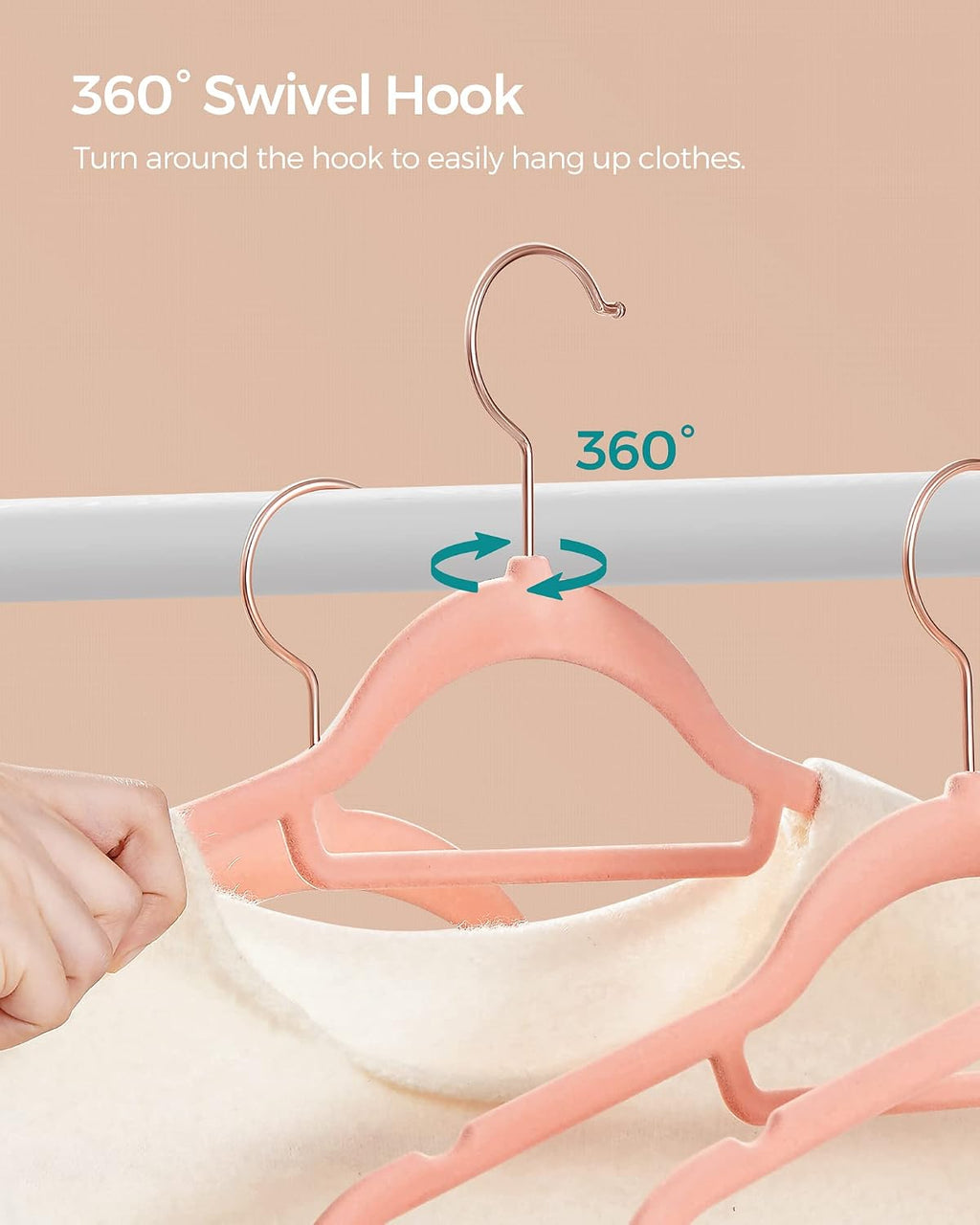 SONGMICS Velvet Hangers, Set of 50, Non-Slip, Space-Saving