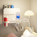 Smallish 2-Pack: WallShelfie & Shroommate - Bedside Wall Organizer with Shroommate Clip On Light Bundle - Dorm Room Essential, Floating Bedside Shelf Wall Mount, Clip on for Desk, Remote Holder