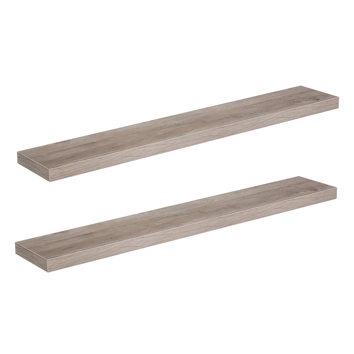 HOOBRO Floating Shelves for Wall, Wall Mounted Shelf Set of 2, 15.7" Hanging Shelf with Invisible Brackets, for Wall Decor Storage in Bathroom Bedroom Kitchen Living Room Office, Rustic Brown BF40BJ01