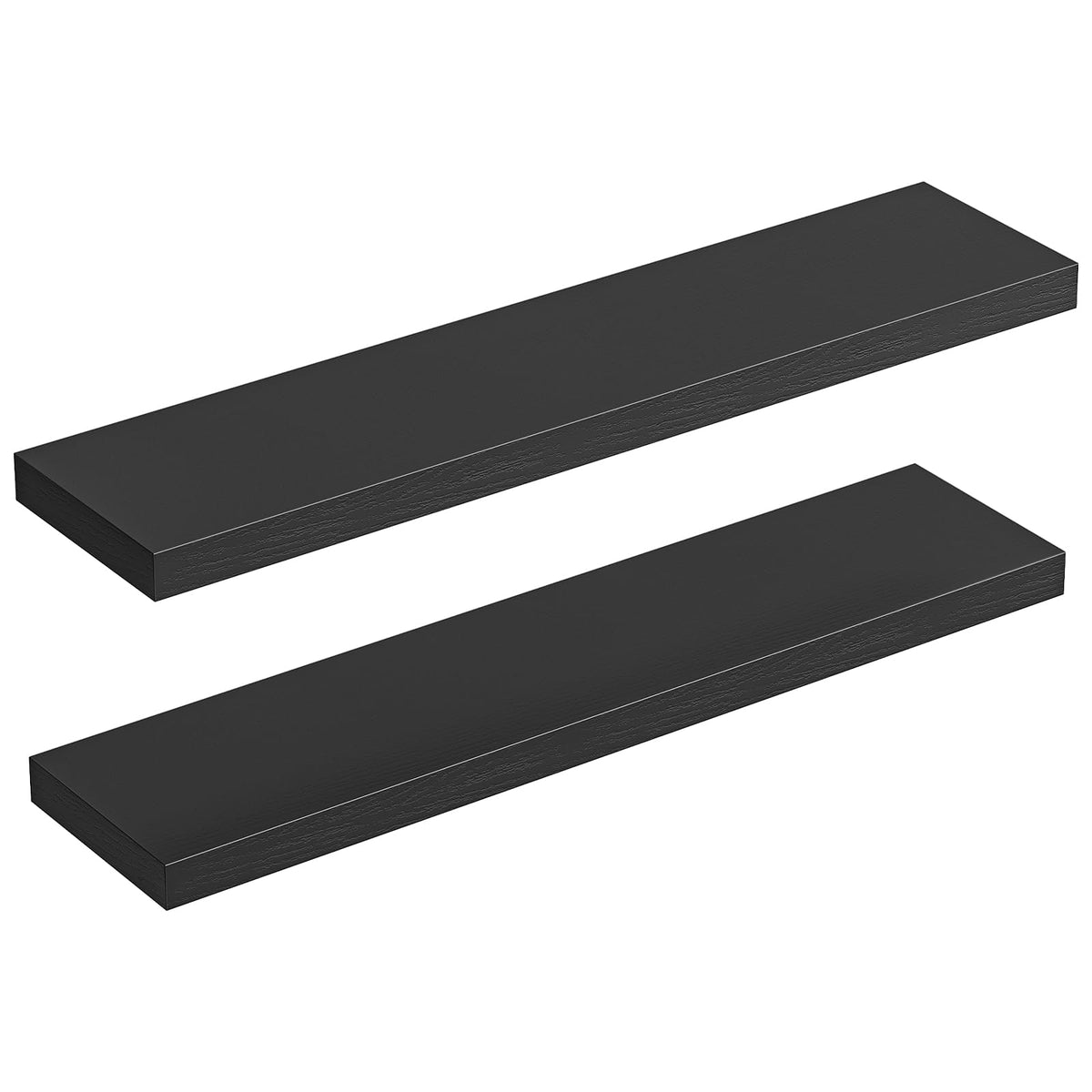 HOOBRO Floating Shelves for Wall, Wall Mounted Shelf Set of 2, 15.7" Hanging Shelf with Invisible Brackets, for Wall Decor Storage in Bathroom Bedroom Kitchen Living Room Office, Rustic Brown BF40BJ01