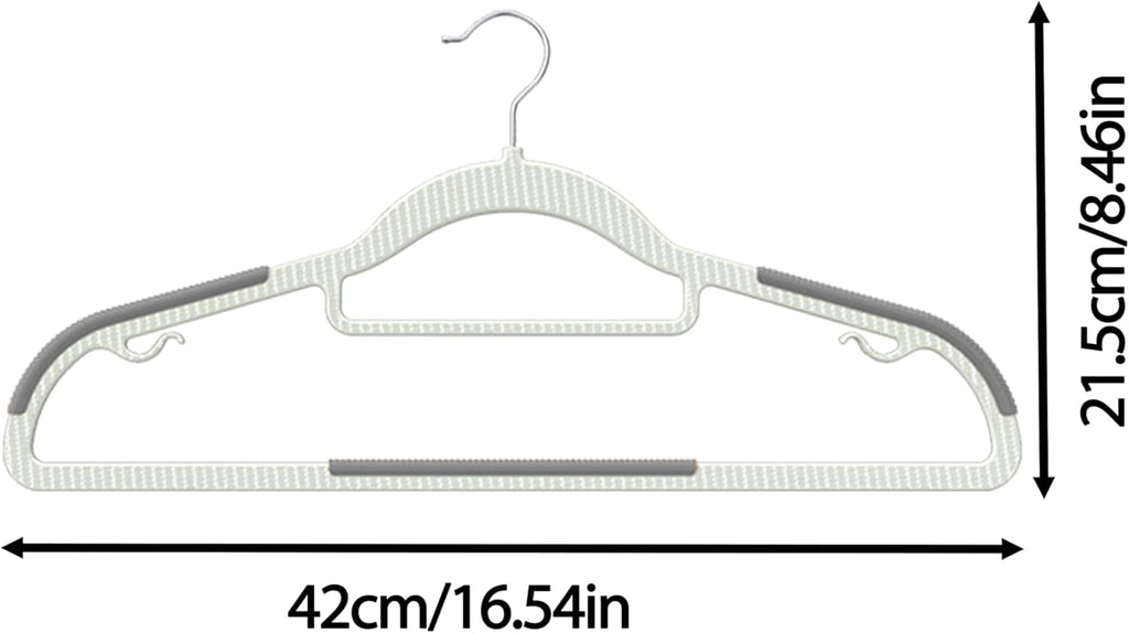 20 Pack Heavy Duty Plastic Hangers, Non Slip Clothes Hangers with Rubber Pads and 360° Hook - Thin Space Saving Hanger, Closet Organizer for Shirt, Pants, Suit, Skirt,Coat - Gray