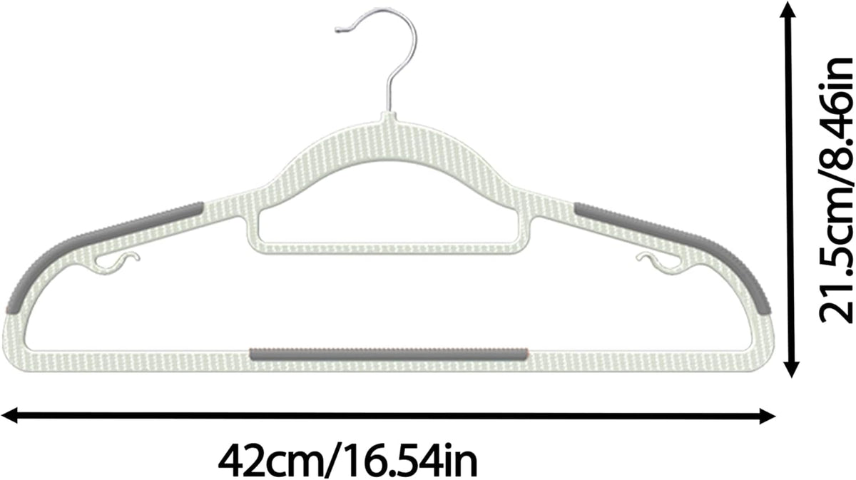 20 Pack Heavy Duty Plastic Hangers, Non Slip Clothes Hangers with Rubber Pads and 360° Hook - Thin Space Saving Hanger, Closet Organizer for Shirt, Pants, Suit, Skirt,Coat - Gray