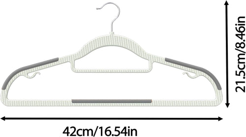 20 Pack Heavy Duty Plastic Hangers, Non Slip Clothes Hangers with Rubber Pads and 360° Hook - Thin Space Saving Hanger, Closet Organizer for Shirt, Pants, Suit, Skirt,Coat - Gray