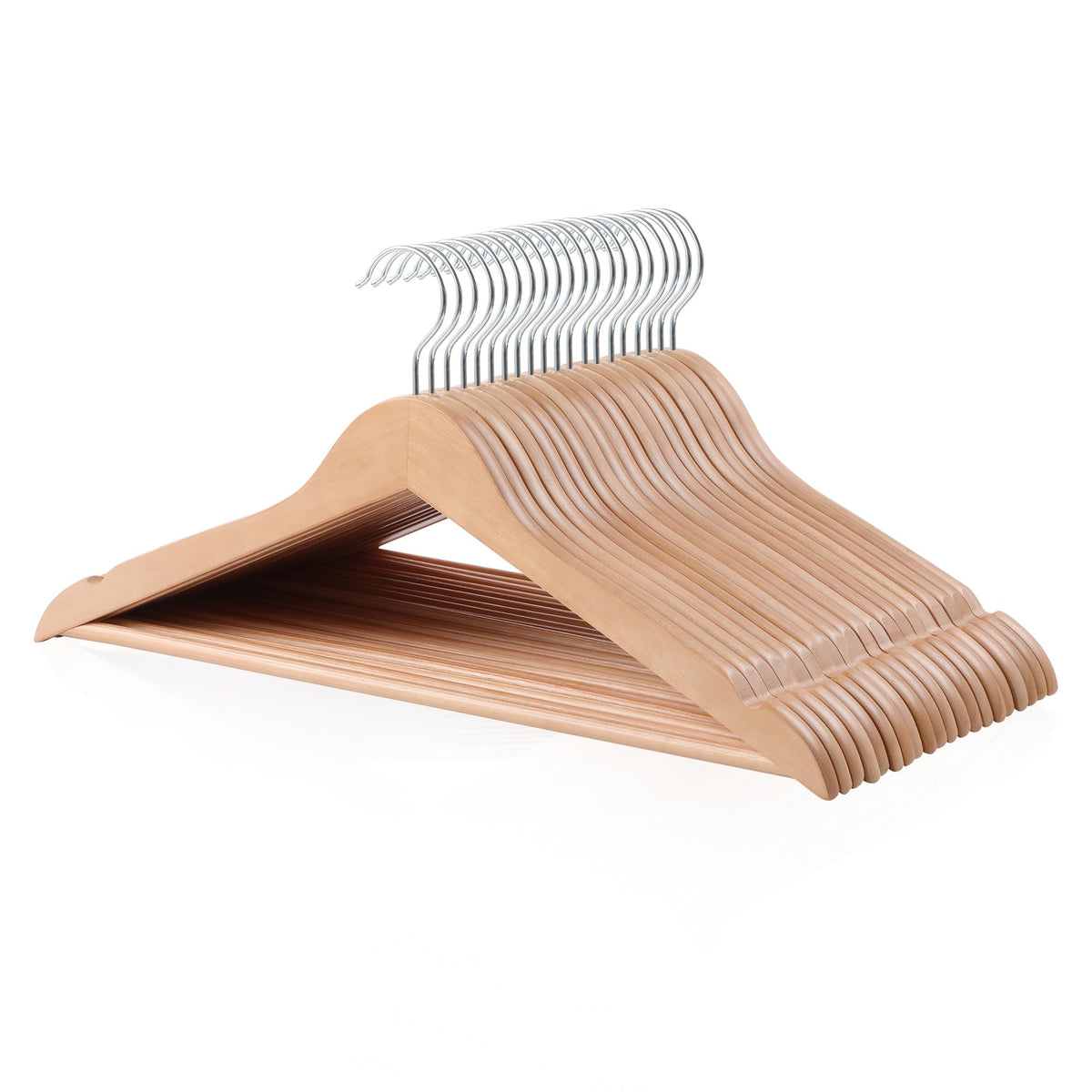 Amazon Basics Durable Wooden Suit Clothes Hangers, Closet Organizer, Cherry, 20-Pack