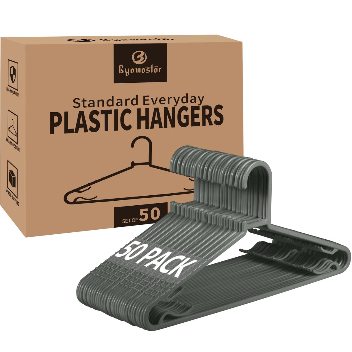 Byomostor Plastic Hangers 50 Pack